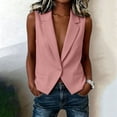 thumbnail image 6 of Stamzod Womens Vest Blazer Summer Sleeveless Fitted Suit Jackets Dressy Casual Office Blazers Plus Size Womens Clothing Pink M, 6 of 9