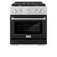thumbnail image 2 of ZLINE 30 in. 4.2 cu. ft. Paramount Gas Range with 4 Burner Cooktop and Convection Gas Oven in Stainless Steel with Black Matte Door (SGR-BLM-30), 2 of 2