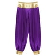 thumbnail image 6 of Mufeng Mens Magic Hippy Pants Satin Lanterns Trousers Arabian Prince Halloween Cosplay Party Costume Purple XL, 6 of 7