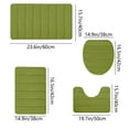 thumbnail image 3 of yulier Bathroom Rug Set 4 Piece - Includes Memory Foam Bath Mats, Toilet Lid Cover, U-Shaped Contour Toilet Rug - Super Soft Anti Slip Toilet Bath Mat Set, Bathroom Accessories (Green), 3 of 9