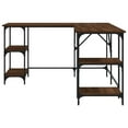 thumbnail image 3 of vidaXL Desk Brown Oak 139x139x75 cm Engineered Wood, 3 of 5