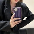 thumbnail image 3 of for iPhone 11 Case 6.1 Inch, Cute 3D Striped Pattern Phone Case Soft Silicone Case for Women Girls Boys Luxury Plated Glossy Shockproof Air Cushion Back Cover, Laser Purple, 3 of 9