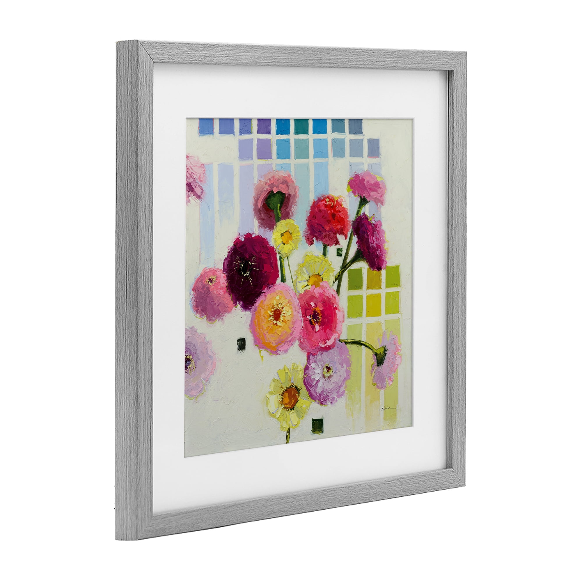 Stupell Industries Color Chart Pastel Bloom Study Gray Framed Print Under Glass, design by Shirley Novak
