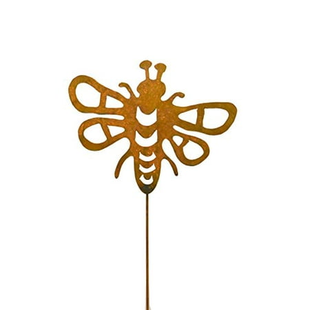 New Patio Ideas Bumblebee Decorative Metal Garden Stake, Whimsical Garden Idea, Metal Garden Art, Outdoor Lawn and Patio Decor, Backyard Sculpture, Elegant Garden Design and Landscape Decoration, Outdoor Art, Lawn Or ()