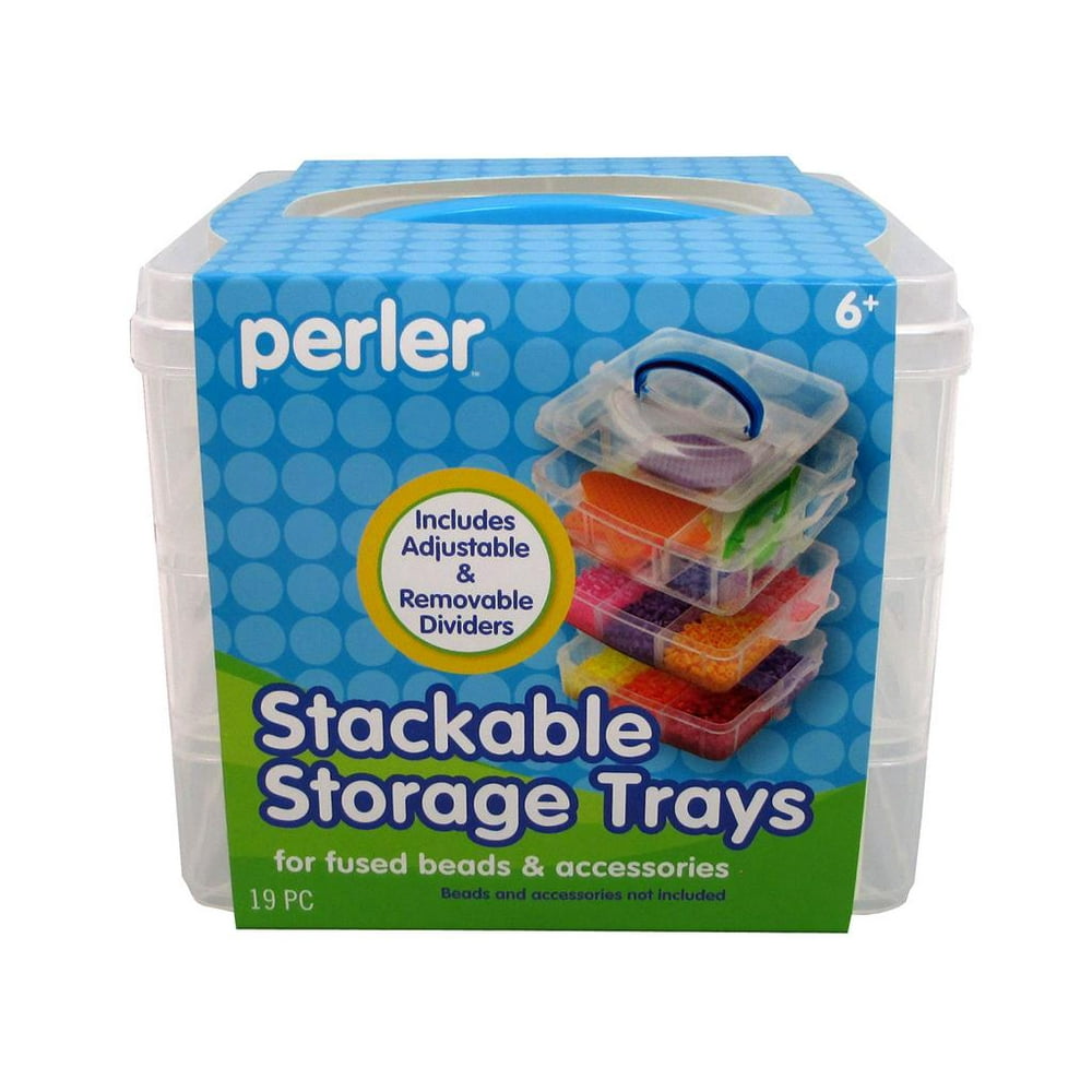 Perler Bead Storage Stackable Trays Square, Includes 3 Trays Walmart
