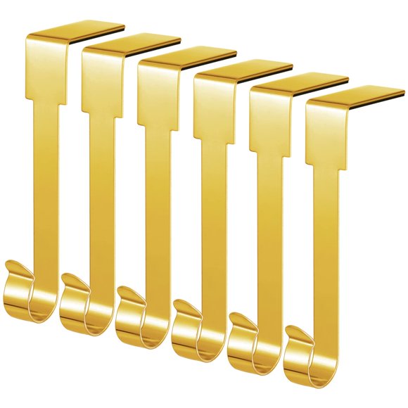 6 Soportes Para Calcetines Navideños, Ganchos Para Repisa, Ganchos Para Chimenea, Gancho Para Calcetines Navideños, Colgador Para Chimenea, Agarre Para Decoraciones De Fiesta Navideña (Oro 6)