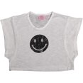 thumbnail image 3 of Purple Orchid - Little Girls Short Sleeve Tie Dye Top 28906-12 (white smiley 2), 3 of 3