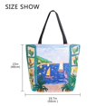 thumbnail image 5 of FORMRS Womens Canvas Tote Bag with Zipper Inner Pocket Shoulder Handbag, Green Seaside, 5 of 7