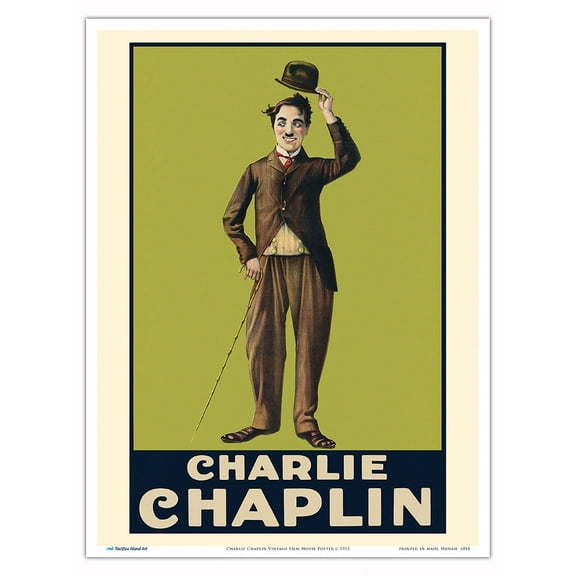 Charlie Chaplin - Vintage Film Movie Poster c.1915 - Master Art Print (Unframed) 9in x 12in