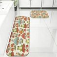 Mushroom and Frog Cream Pattern 2 Piece Flannel Bathroom Rug Set, Bath ...