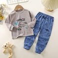 thumbnail image 2 of HCNTES Unisex Pajamas Set Boys Girls Pjs for Kids Long Sleeve 2 Piece Sleepwear Nightwear(S470-Blue,1-2 Years), 2 of 5