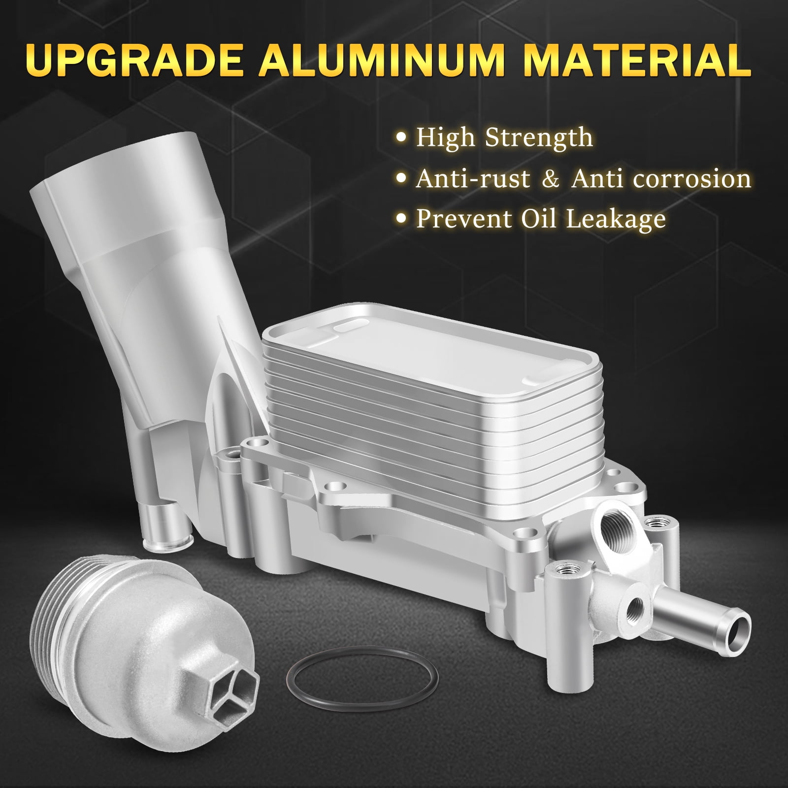 926-959 Full Aluminum Engine Oil Filter Housing with Oil Cooler Sensors and Gaskets Kit Compatible with 2011-2016 Jeep Dodge Chrysler Ram 3.6L