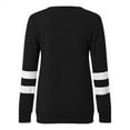 thumbnail image 4 of Duoif Fall Sweatshirts for Women, Women's Casual Striped Top - O-Neck Loose Sweatshirt Womens Sweatshirt Black L, 4 of 9