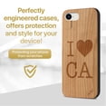 thumbnail image 2 of Case Yard Wooden Case Outside Soft TPU Silicone, Slim Fit Shockproof Wood Protective Phone Cover for Girls Boys Men and Women, Supports Wireless Charging Love CA Design case for iPhone-SE, 2 of 7