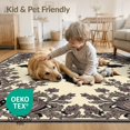 thumbnail image 4 of ODIKA 2'x3' Washable Accent Rug Pet Friendly, Bedside Mat Vintage Bat Boho Plant Scroll Halloween Flowers Purple Gothic Flowing Dynamic for Bedroom, Nursery, RV, 4 of 7