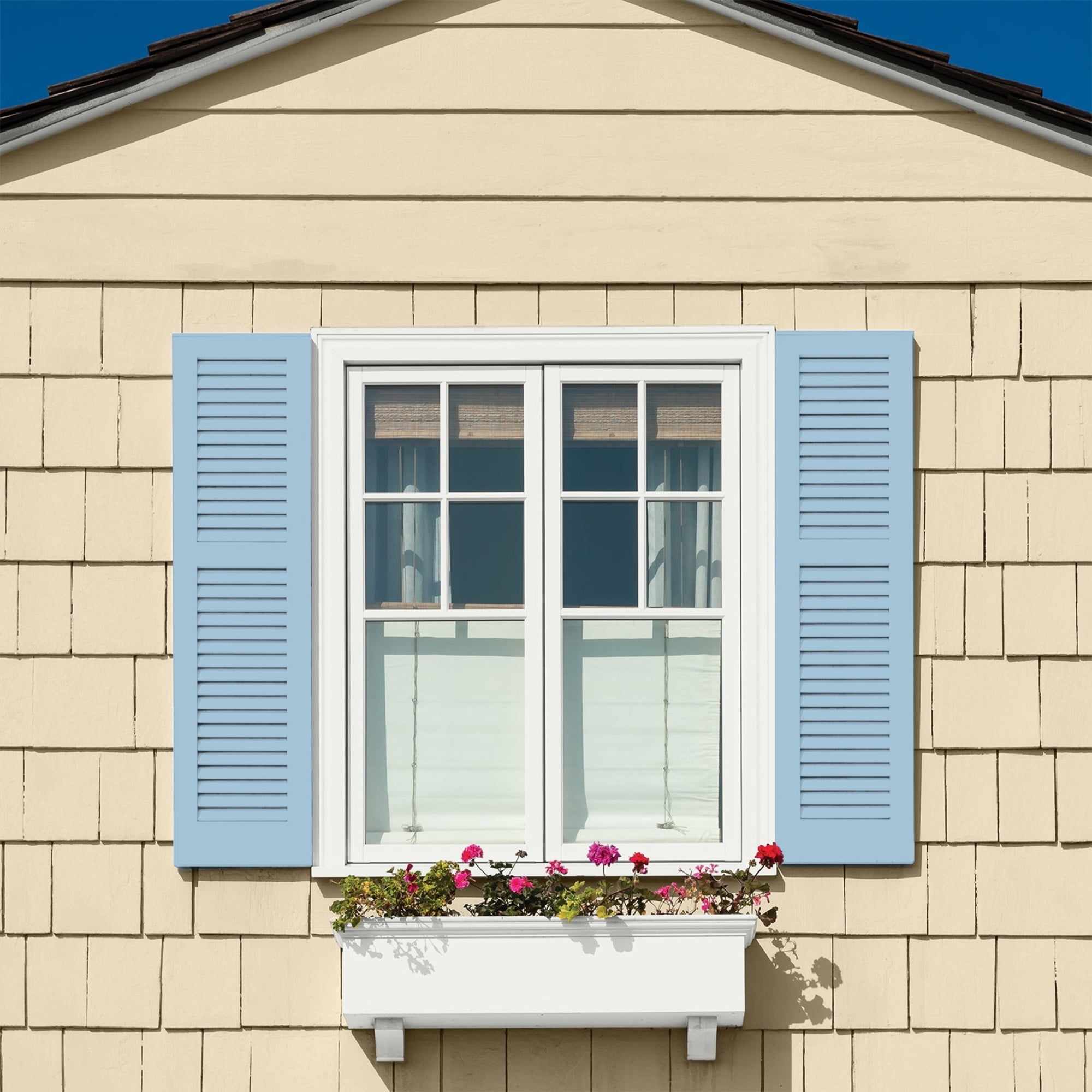 Glidden Fundamentals Blue Bows / Blue, Satin Exterior Paint, 1 Gallon
