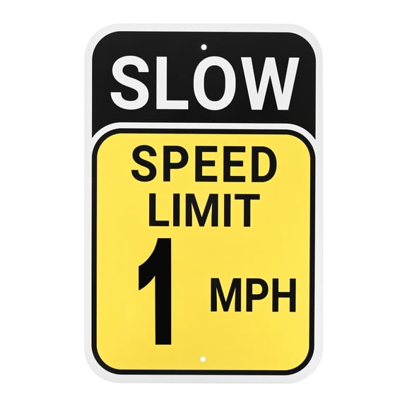 Uxcell Speed Limit 1 MPH Sign 12" x 8" Aluminum Weather Resistant Traffic Sign