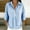 Blue, variant on ClodeEU Women's Striped 3/4 Sleeve V Neck Button Down Shirt,Casual Loose Fit Blouse Top Army Green,Women's Plus L