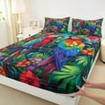 thumbnail image 3 of Erosebridal Colorful Parrot Twin Sheet Sets,Tropical Botanical Palm Bedding Twin Size,Chic Flower Bed Sheets Set Twin Size,Microfiber Bedroom Decoration,3-Piece, 3 of 7