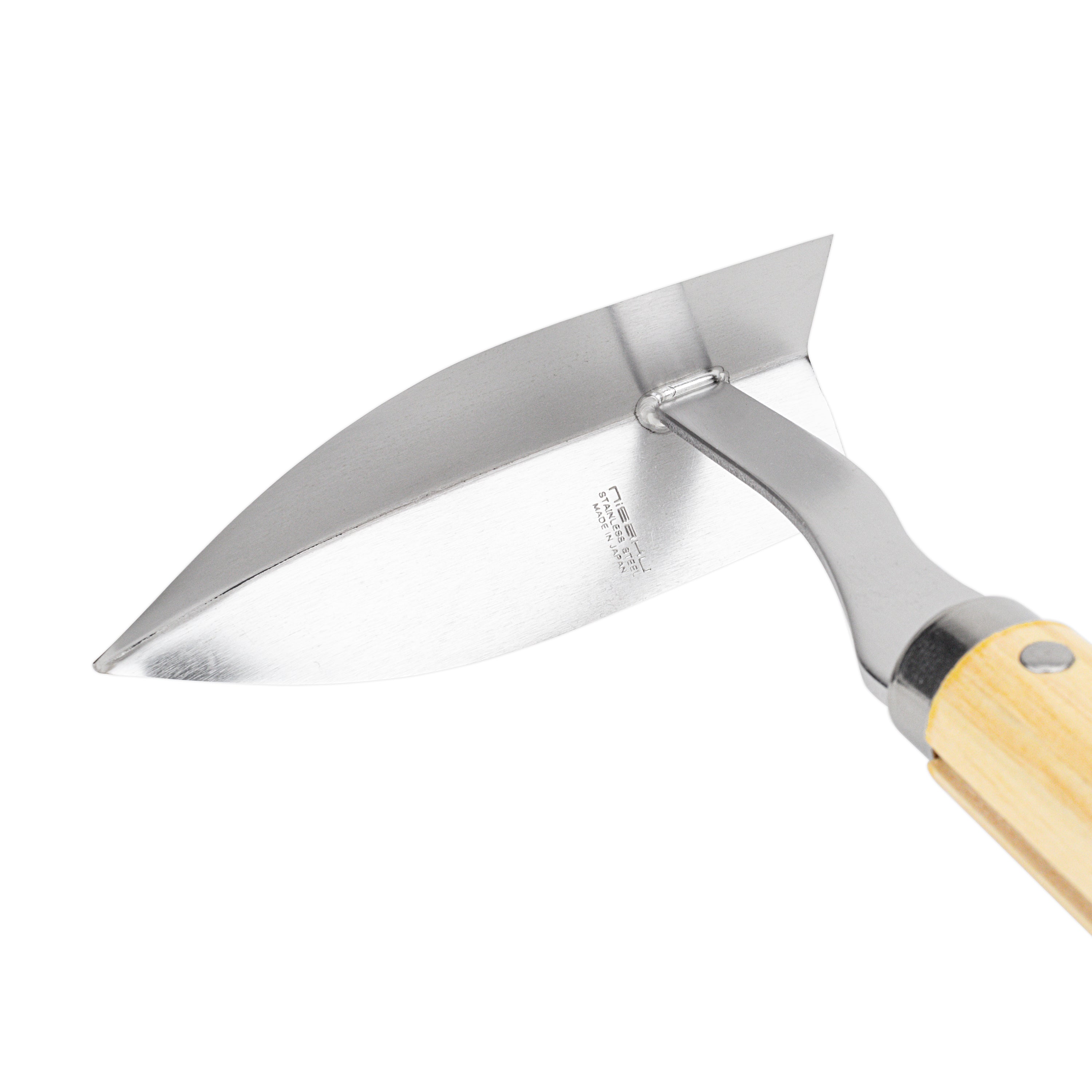 Nisaku Japanese Stainless Steel Semi-Long Triangle Hoe, 5.5-inch Blade, Sankaku