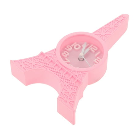 GETAJGHSD Eiffel Tower Shaped Clock for Office Decor Pink Clock Movement Alarm Function 1Pack