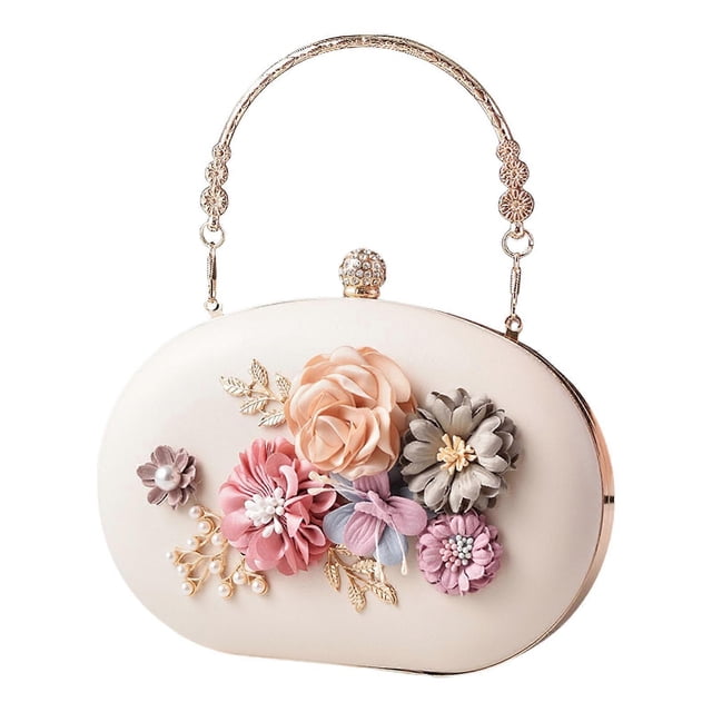 Multi functional Floral Evening Bag For Women Shoulder Purse Casual Handbag With Ample Space For Essential At Parties Purple