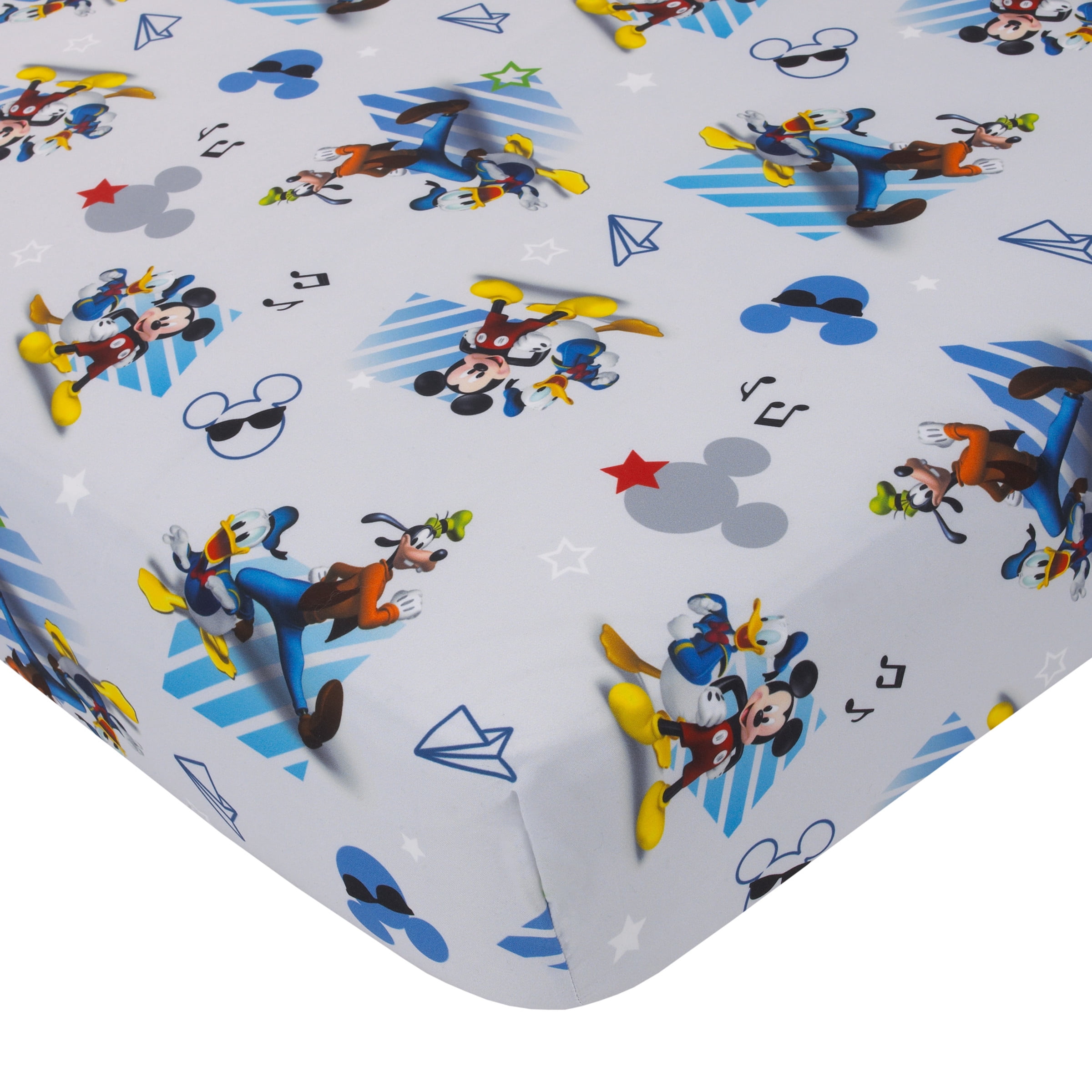 Disney Mickey Mouse Fun with Friends Toddler Bedding Sets, Toddler Bed, Blue, 4-Piece