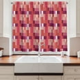 thumbnail image 2 of Ambesonne Peach Kitchen Curtains, Geometric Square Colorful, 55"x39", Purple Coral, 2 of 3