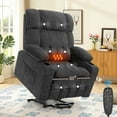 thumbnail image 3 of HSUNNS Oversized Power Lift Recliner Chair for Elderly, Big and Tall Adults, 26" Wide Seat with Massage and Heat, 2 Cup Holders and Side Pocket, Electric Reclining Chair for Living Room, Grey, 3 of 12