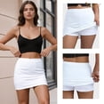 thumbnail image 6 of Womens Mini Skirts White High Waist Bodycon Skirt with Shorts Underneath, 6 of 7