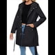 thumbnail image 3 of Chaqueta Impermeable con Capucha Clásica para Mujer, con Cinturón y Cordón para Actividades Al Aire Libre, Cortavientos Negro L, 3 of 10