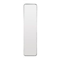DecMode 12" x 48" Black Slim Wall Mirror with Thin Frame