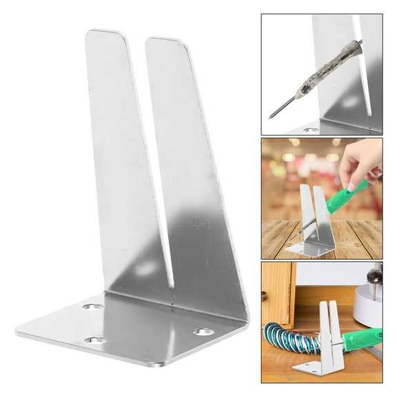 LEORX Metal Zipper Pull Installation Tool Silver with Glue Scraping Feature for Home Projects