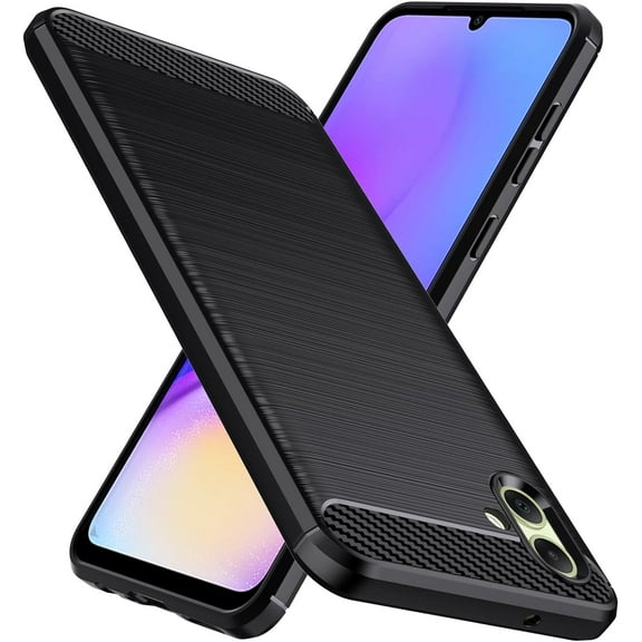 CoverON For Samsung Galaxy A05 Phone Case, Slim Lightweight TPU Minimal Cover Carbon Fiber, Black