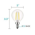 thumbnail image 7 of Luxrite G16.5 Edison Dimmable E12 LED Globe Light Bulbs, 4W=40W, 2700K Warm White, 400 Lumens 12-Pack, 7 of 7