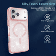 thumbnail image 3 of Entronix Magnetic Case Compatible with iPhone 17 Pro Max - Hard Clear Back Glitter Cover, Pink, 3 of 5