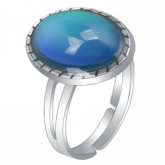 DESIGNICE Mood Ring Vintage Style Jewelry Adjustable Oval Color Changing Mood Ring Mood Rings for Women