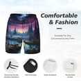 thumbnail image 3 of Balery Fantasy Landscape Starry Night Bañador para hombre, shorts de playa de secado rápido con entrepierna y forro de compresión-Small, 3 of 6