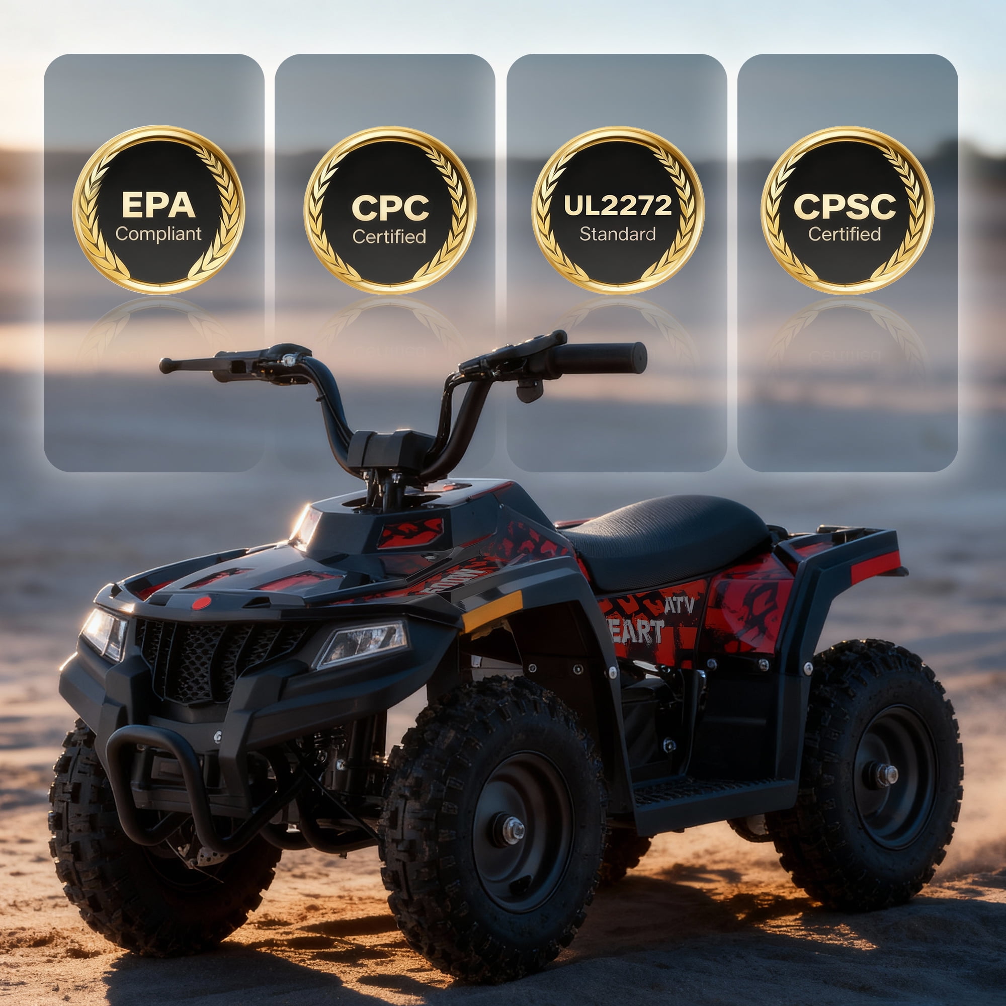 HOVER HEART Electric ATV, 36V 500W Powerful Motor, 8-10 Mile Range, Dual Suspensions
