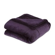Vellux Plush Luxury Super Soft, Fluffy and Fuzzy Comfortable Lightweight, Warm and Cozy Microfiber Blanket for All Season, Twin, Plum