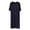Blue, variant on Men's Color Blocked Long Sleeve Nightshirt Ice Silk Nightgown Winter Crew-Neck Sleepwear Soft Pull-over Loose Sleep Shirt Black