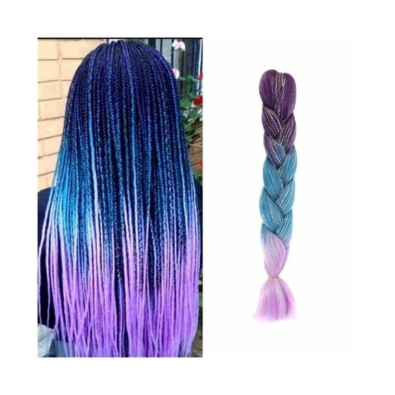 Colored Hair Tinsel Braided Hair Extension, Synthetic Ombre Jumbo Braiding Hair Extension
