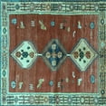 thumbnail image 1 of Ahgly Company Indoor Square Persian Light Blue Traditional Area Rugs, 3' Square, 1 of 4