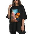 thumbnail image 4 of Plus Size Shirt for Women Black Tops for Women Short Sleeves Shirt for Women T Shirt Crewneck Shirt for Women XL, 4 of 5