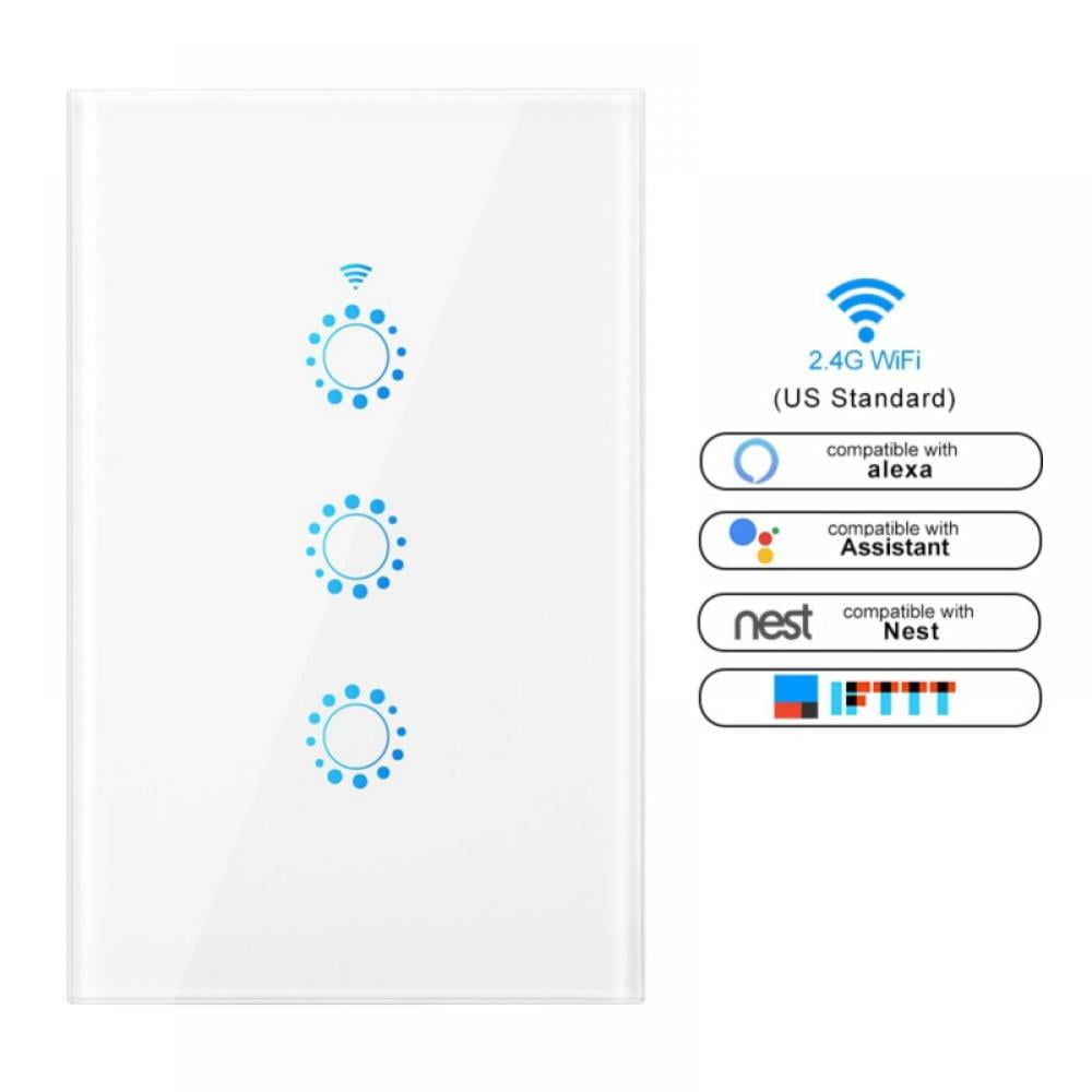 Home WIFI Smart Wall Switch Touch Glass Panel APP RC For Echo/Alexa/Google IFTTT 