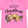 thumbnail image 4 of Inktastic Merry Christmas Cute Sloth with Santa Hat and Lights Boys or Girls Baby Bodysuit, 4 of 5
