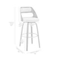 thumbnail image 5 of Armen Living Indoor Jinab Swivel Counter Stool in Brushed Stainless Steel with Gray Faux Leather, 5 of 13