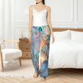 thumbnail image 4 of Disketp Pastel Abstract Fluid Art Women's Comfy Pajama Pants Casual Drawstring Palazzo Lounge Wide Leg Pants-Medium, 4 of 6