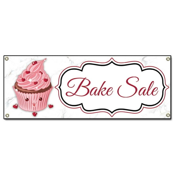 Bake Sale | 48" X 120" Banner | Heavy Duty 13oz. Outdoor Vinyl Single Sided With Grommets | Made in The USA