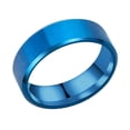 thumbnail image 1 of Anillo de acero inoxidable de titanio para hombre, de 8 mm, con bisel doble, cepillado mate y liso, 1 of 5